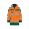Parka haute visibilité imperméable classe 3 EN ISO 20471 Orange fluo/vert bouteille – Dassy Limasol
