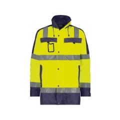 Parka haute visibilité imperméable classe 3 EN ISO 20471 Jaune fluo/marine – Dassy Limasol