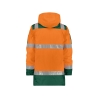 Parka haute visibilité imperméable classe 3 EN ISO 20471 Orange fluo/vert bouteille – Dassy Limasol