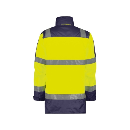 Parka haute visibilité imperméable classe 3 EN ISO 20471 Jaune fluo/marine – Dassy Limasol