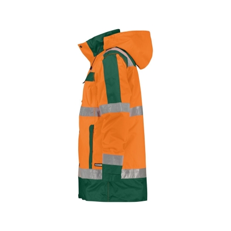 Parka haute visibilité imperméable classe 3 EN ISO 20471 Orange fluo/vert bouteille – Dassy Limasol