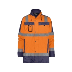 Parka haute visibilité imperméable classe 3 EN ISO 20471 Orange fluo/marine – Dassy Limasol