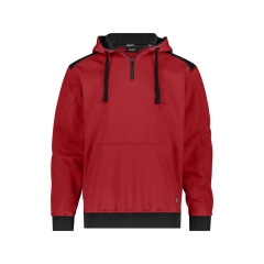 Sweat-shirt de travail coudes renforcés Cordura capuche réglable Rouge/noir – Dassy Indy Next