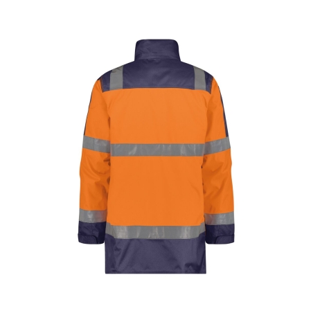 Parka haute visibilité imperméable classe 3 EN ISO 20471 Orange fluo/marine – Dassy Limasol