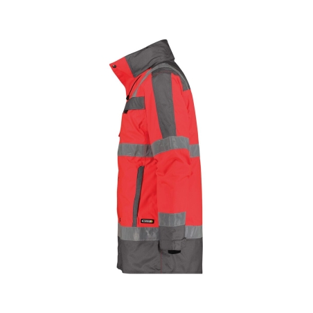 Parka haute visibilité imperméable classe 3 EN ISO 20471 Rouge fluo/gris ciment – Dassy Limasol
