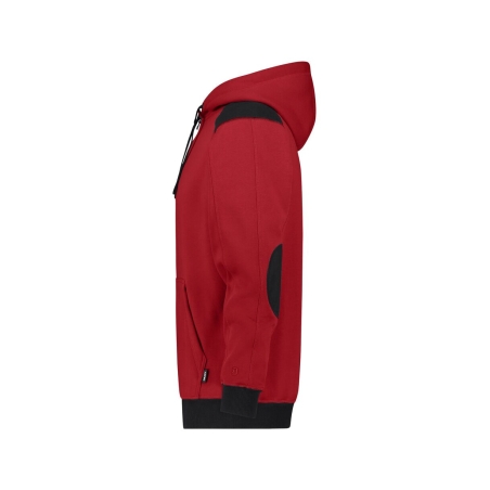 Sweat-shirt de travail coudes renforcés Cordura capuche réglable Rouge/noir – Dassy Indy Next