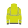 Sweat à capuche haute visibilité classe 2 et 3 zippé Jaune fluo/gris ciment – Dassy Evans