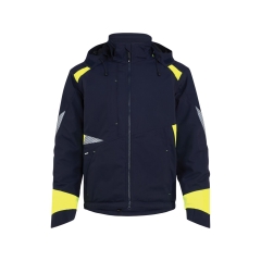 Veste hiver imperméable stretch coupe-vent capuche Marine/jaune – Dassy Itaqui