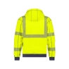 Sweat à capuche haute visibilité classe 2 et 3 zippé Jaune fluo/marine – Dassy Evans