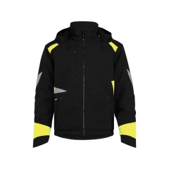 Veste hiver imperméable stretch coupe-vent capuche Noir/jaune – Dassy Itaqui