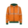 Sweat à capuche haute visibilité classe 2 et 3 zippé Orange fluo/vert bouteille – Dassy Evans