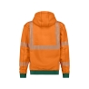Sweat à capuche haute visibilité classe 2 et 3 zippé Orange fluo/vert bouteille – Dassy Evans
