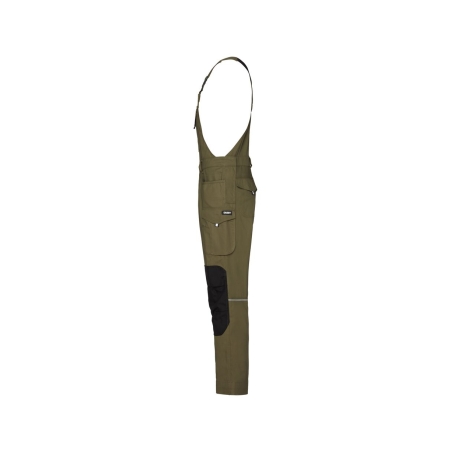 Cotte à bretelles multipoches genoux Cordura® 245 g/m² Kaki/noir coupe longue – Dassy Ito