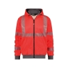 Sweat à capuche haute visibilité classe 2 et 3 zippé Rouge fluo/gris ciment – Dassy Evans