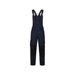 Cotte à bretelles multipoches genoux Cordura® 245 g/m² Marine/noir coupe longue – Dassy Ito