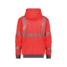 Sweat à capuche haute visibilité classe 2 et 3 zippé Rouge fluo/gris ciment – Dassy Evans
