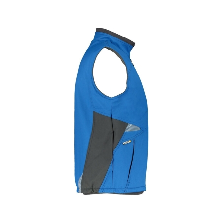 Gilet hiver softshell triple couche stretch multipoches Bleu azur/gris anthracite – Dassy Fusion