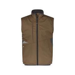 Gilet hiver softshell triple couche stretch multipoches Camel/gris anthracite – Dassy Fusion
