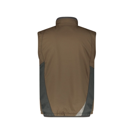 Gilet hiver softshell triple couche stretch multipoches Camel/gris anthracite – Dassy Fusion