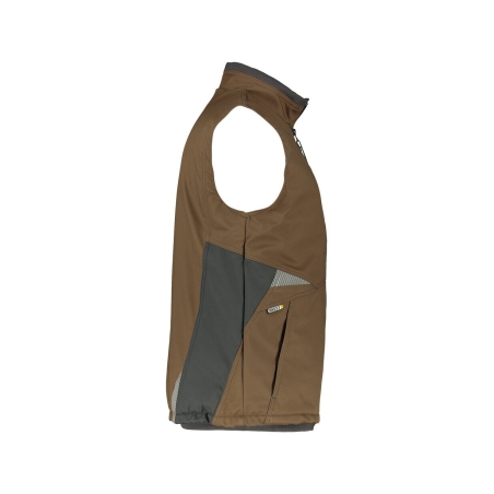 Gilet hiver softshell triple couche stretch multipoches Camel/gris anthracite – Dassy Fusion