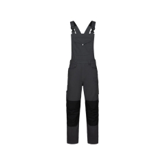 Cotte à bretelles multipoches genoux Cordura® 245 g/m² Gris/noir coupe courte – Dassy Ito