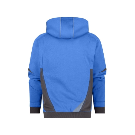 Sweat à capuche de travail coton zippé avec détails réfléchissants Bleu azur/gris anthracite – Dassy Lunax