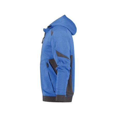 Sweat à capuche de travail coton zippé avec détails réfléchissants Bleu azur/gris anthracite – Dassy Lunax