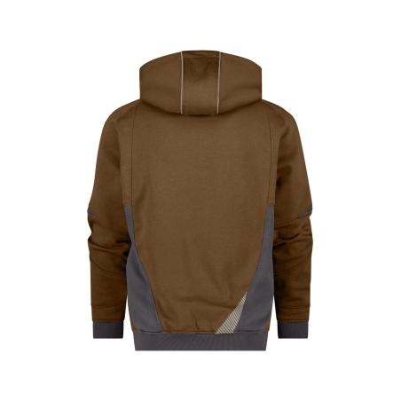 Sweat à capuche de travail coton zippé avec détails réfléchissants Camel/gris anthracite – Dassy Lunax