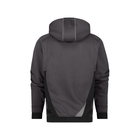 Sweat à capuche de travail coton zippé avec détails réfléchissants Gris anthracite/noir – Dassy Lunax