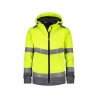 Veste softshell haute visibilité triple couche capuche amovible Jaune/gris – Dassy Malaga Women