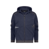 Sweat à capuche de travail coton zippé avec détails réfléchissants Bleu nuit/gris anthracite – Dassy Lunax