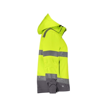 Veste softshell haute visibilité triple couche capuche amovible Jaune/gris – Dassy Malaga Women