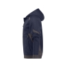 Sweat à capuche de travail coton zippé avec détails réfléchissants Bleu nuit/gris anthracite – Dassy Lunax