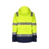 Veste softshell haute visibilité triple couche capuche amovible Jaune/marine – Dassy Malaga Women