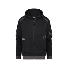Sweat à capuche de travail coton zippé avec détails réfléchissants Noir/gris anthracite – Dassy Lunax