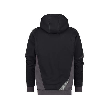 Sweat à capuche de travail coton zippé avec détails réfléchissants Noir/gris anthracite – Dassy Lunax
