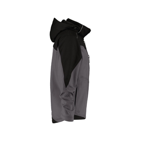 Veste softshell triple couche bicolore avec capuche amovible Gris ciment/noir – Dassy Jakarta