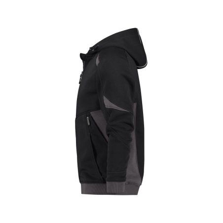 Sweat à capuche de travail coton zippé avec détails réfléchissants Noir/gris anthracite – Dassy Lunax