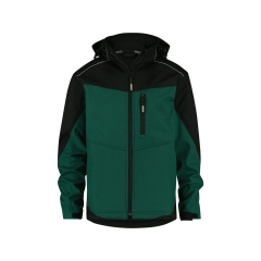 Veste softshell triple couche bicolore avec capuche amovible Vert/noir – Dassy Jakarta