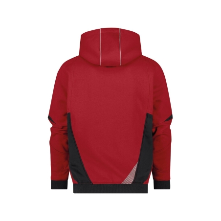 Sweat à capuche de travail coton zippé avec détails réfléchissants Rouge/noir – Dassy Lunax