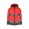 Veste softshell haute visibilité triple couche capuche amovible Rouge/gris – Dassy Malaga Women