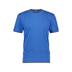 T-shirt de travail manches courtes col rond stretch coton Bleu azur/gris anthracite – Dassy Kinetic