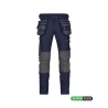 Pantalon de travail stretch multipoches slim fit 4-way Bleu nuit/gris anthracite coupe longue – Dassy Matrix