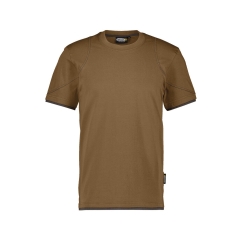 T-shirt de travail manches courtes col rond stretch coton Camel/gris anthracite – Dassy Kinetic
