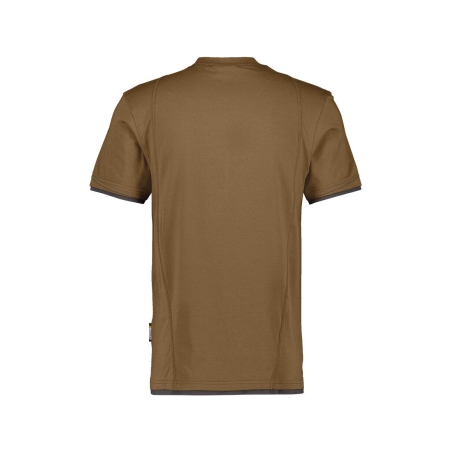 T-shirt de travail manches courtes col rond stretch coton Camel/gris anthracite – Dassy Kinetic