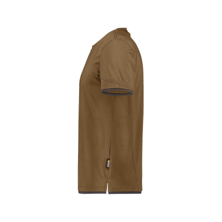 T-shirt de travail manches courtes col rond stretch coton Camel/gris anthracite – Dassy Kinetic