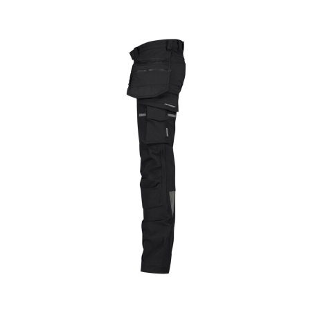 Pantalon de travail stretch multipoches slim fit 4-way Noir coupe longue – Dassy Matrix