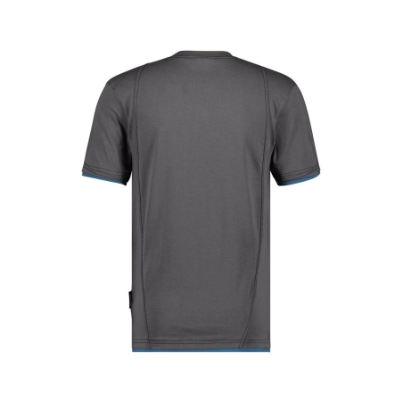 T-shirt de travail manches courtes col rond stretch coton Gris anthracite/bleu azur – Dassy Kinetic