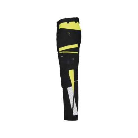 Pantalon de travail stretch multipoches adjusted fit Noir/jaune fluo coupe courte – Dassy Hong Kong