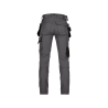 Pantalon de travail stretch multipoches slim fit 4-way Gris anthracite/noir coupe courte – Dassy Matrix